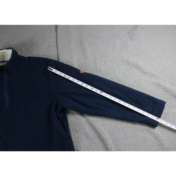 Orvis Sweater Mens XL Blue Sherpa Fleece Lined Brigthon Zip Up Pullover - Picture 6 of 9